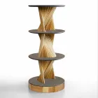 Mobile di Design in Legno con Ripiani Rotondi in Gres Made in Italy - Aspide Viadurini