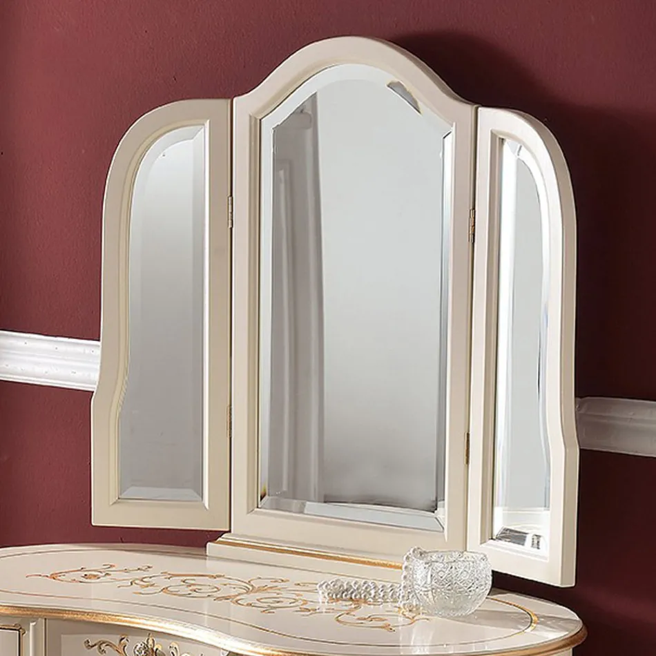 Mobile Pettiniera in Legno con Cassetti e Specchio Made in Italy - Luxury Viadurini