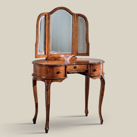 Mobile Pettiniera in Legno con Cassetti e Specchio Made in Italy - Luxury Viadurini