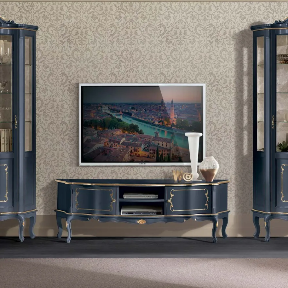 Mobile Porta Tv Classico in Legno con Ante e Vani Made in Italy - Leonor Viadurini