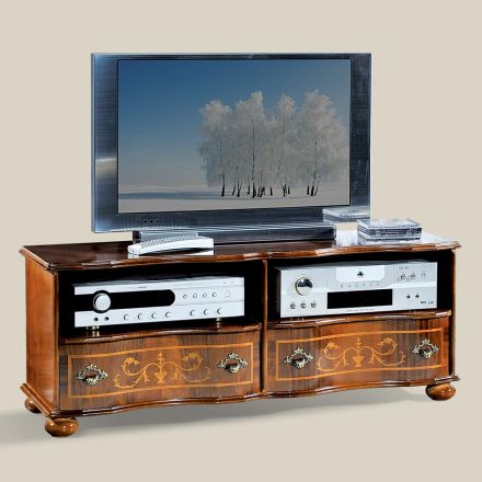 Mobile Porta Tv Classico in Legno di Noce di Lusso Made in Italy - Prince Viadurini