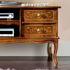 Mobile Porta Tv Classico in Legno Noce 4 Cassetti Made in Italy - Prince Viadurini