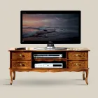 Mobile Porta Tv Classico in Legno Noce 4 Cassetti Made in Italy - Prince Viadurini