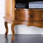 Mobile Porta Tv Classico in Legno Noce Intarsiato Made in Italy - Leonor Viadurini