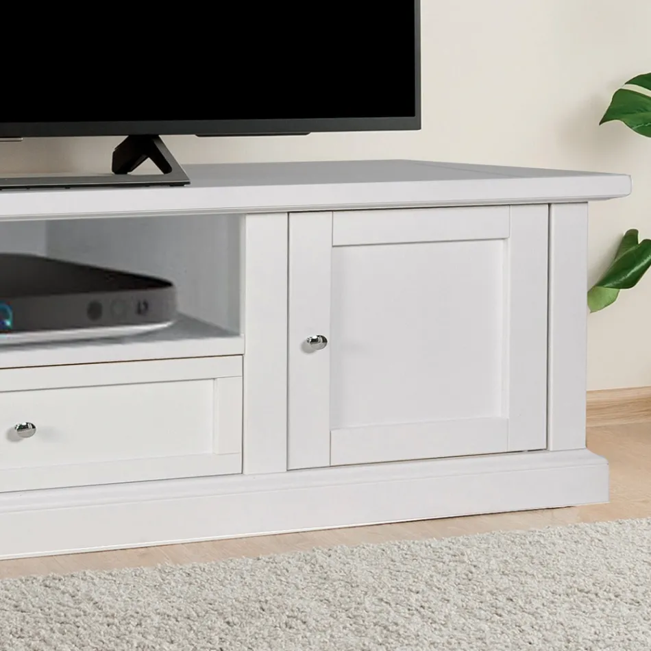 Mobile Porta Tv con 2 Ante, 1 Cassetto e 1 Vano a Giorno Made in Italy - Forseti Viadurini