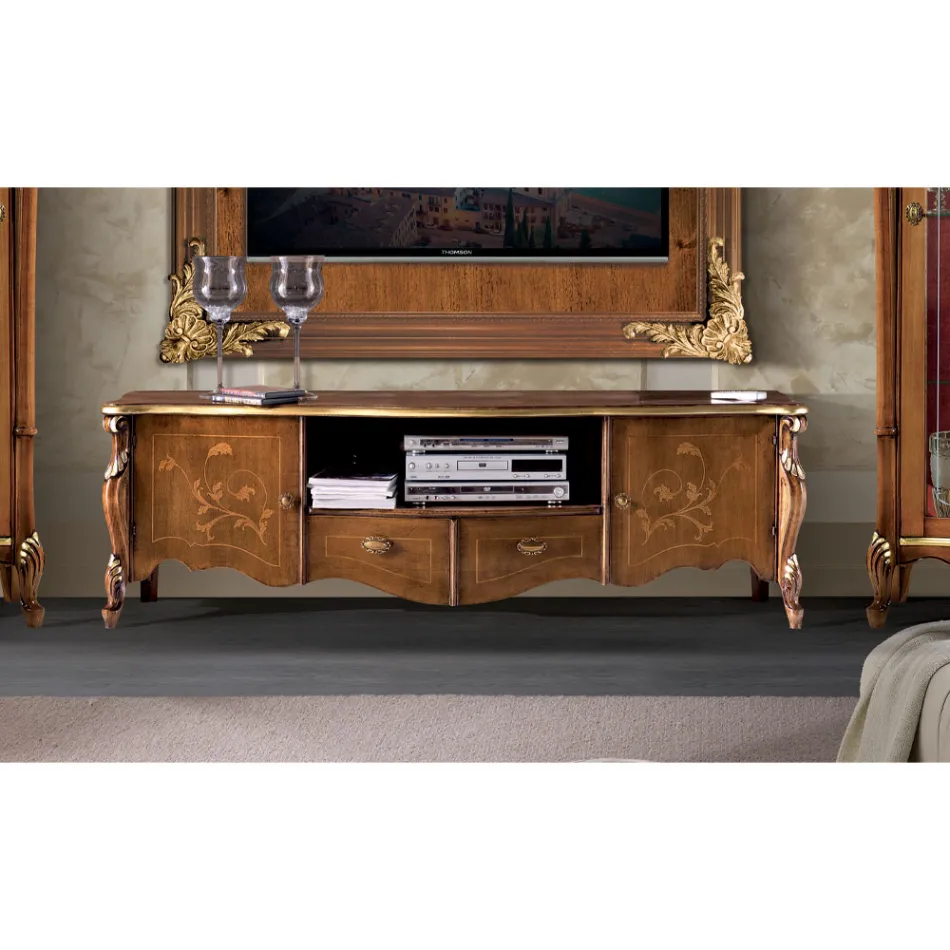 Mobile Porta Tv con 2 Ante e 2 Cassetti in Legno Made in Italy - Caligola Viadurini