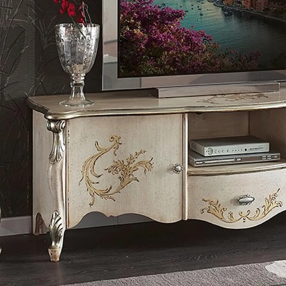Mobile Porta Tv con 2 Ante e Cassetto in Legno Made in Italy - Caligola Viadurini