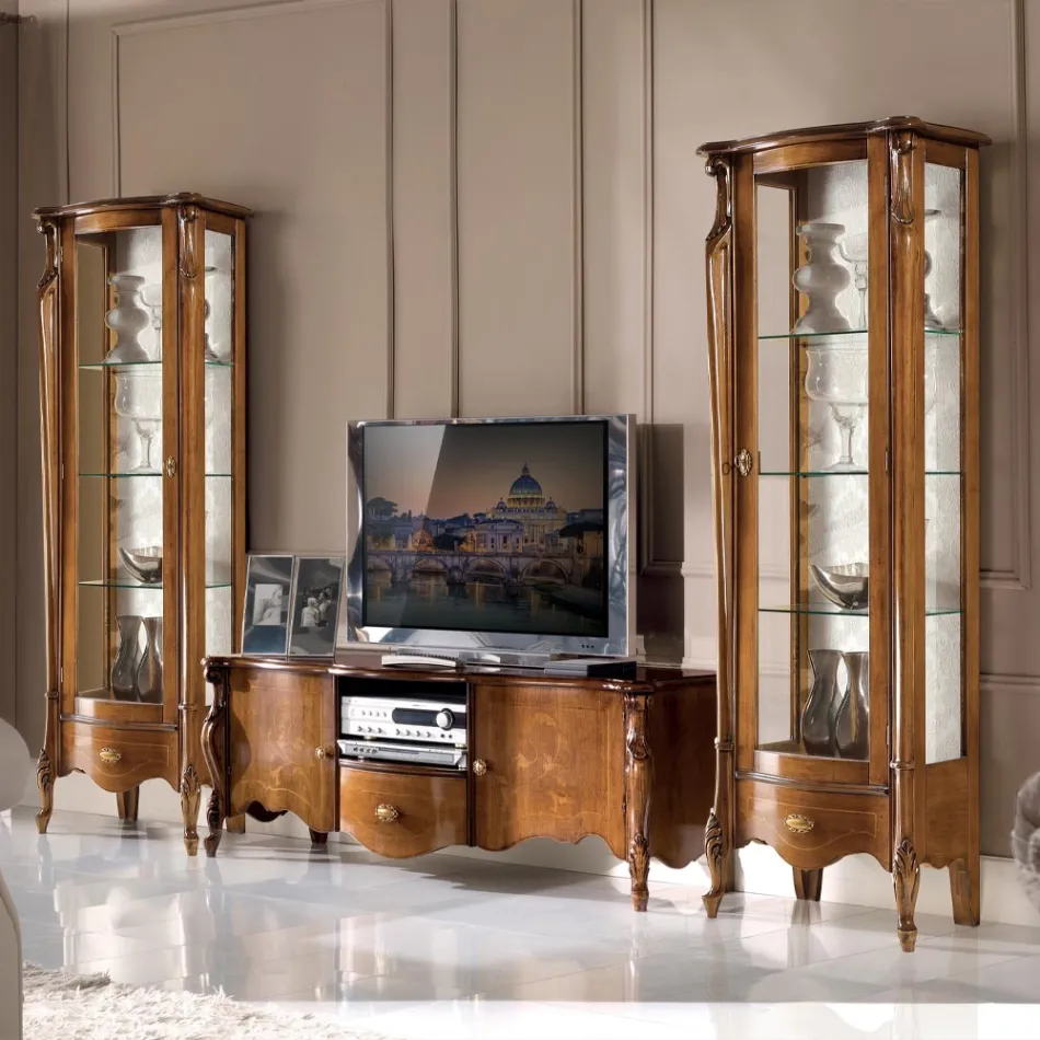 Mobile Porta Tv con 2 Ante e Cassetto in Legno Made in Italy - Caligola Viadurini