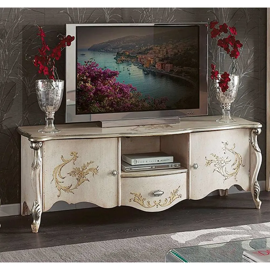 Mobile Porta Tv con 2 Ante e Cassetto in Legno Made in Italy - Caligola Viadurini