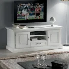 Mobile Porta Tv con 2 Vani a Giorno e 2 Ante in Laccato Bianco Made in Italy - Atai Viadurini