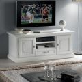 Mobile Porta Tv con 2 Vani a Giorno e 2 Ante in Laccato Bianco Made in Italy - Atai