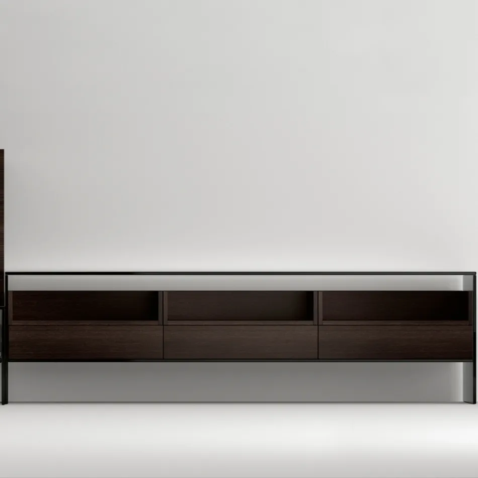 Mobile Porta Tv con 3 Mensole e Contenitore Battente Made in Italy - Roman Viadurini