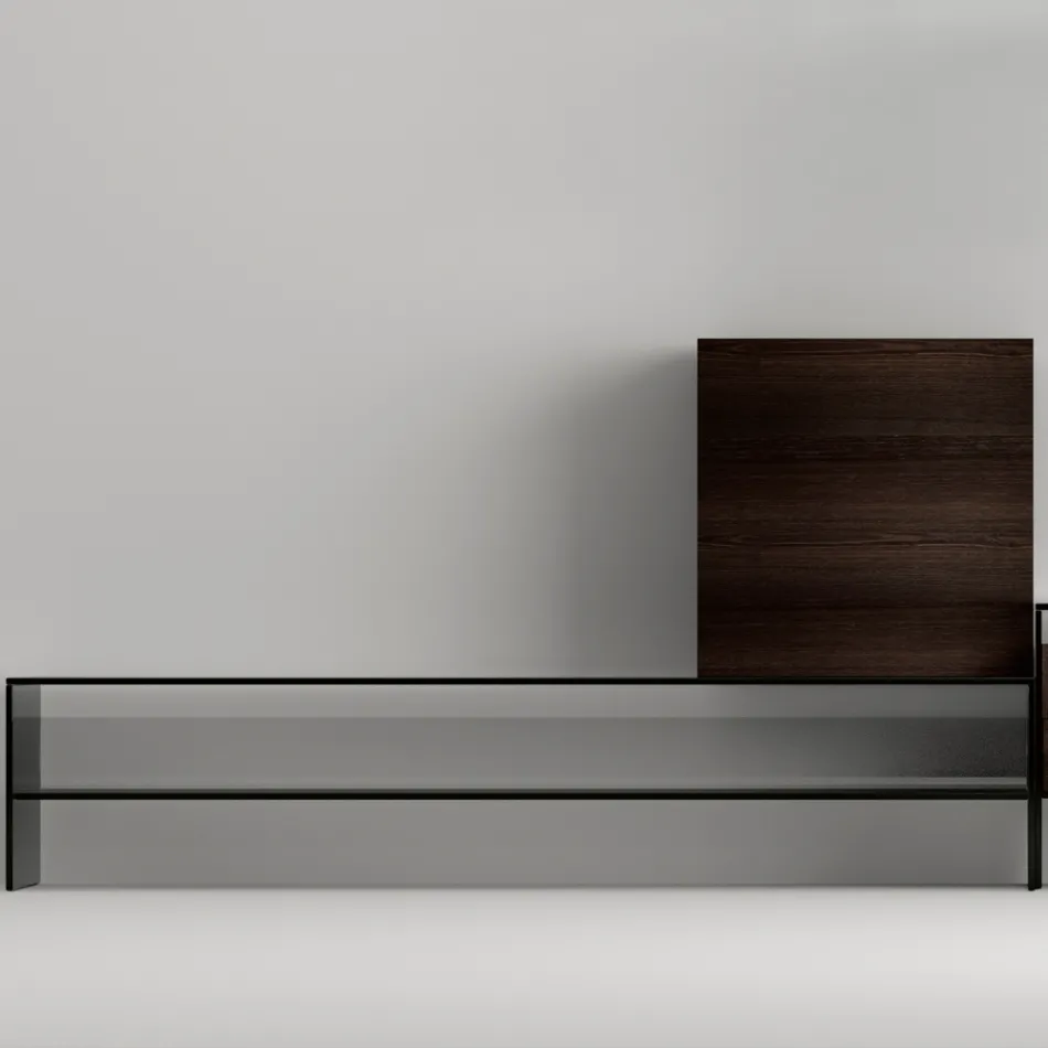 Mobile Porta Tv con 3 Mensole e Contenitore Battente Made in Italy - Roman Viadurini
