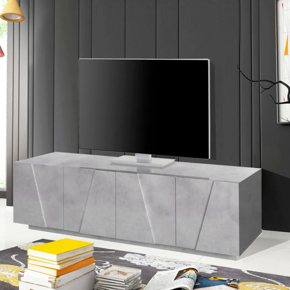 Mobile Porta Tv da Soggiorno con 4 Ante in Melaminico Made in Italy - Naditza Viadurini