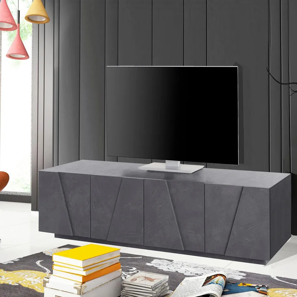 Mobile Porta Tv da Soggiorno con 4 Ante in Melaminico Made in Italy - Naditza Viadurini