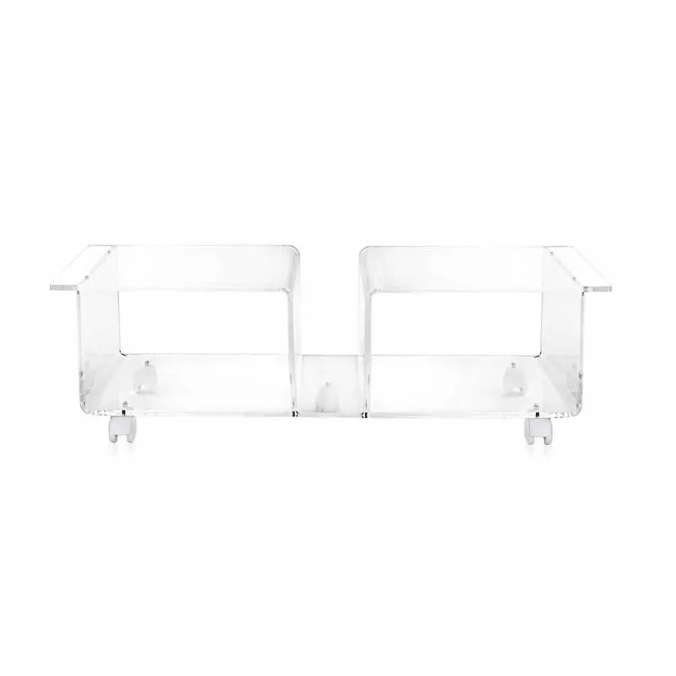 Mobile porta tv design moderno in plexiglass trasparente Mago Double Viadurini