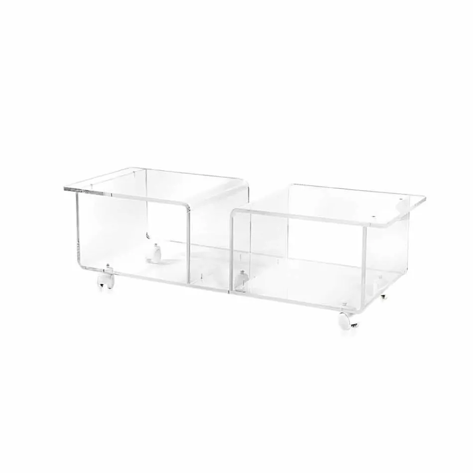Mobile porta tv design moderno in plexiglass trasparente Mago Double Viadurini