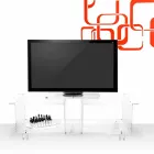 Mobile porta tv design moderno in plexiglass trasparente Mago Double Viadurini