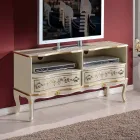 Mobile Porta Tv in Legno 2 Cassetti Stile Classico Made in Italy - Prince Viadurini