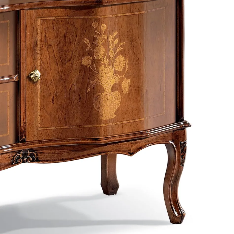 Mobile Porta Tv in Legno di Noce Stile Classico Made in Italy - Elegant Viadurini