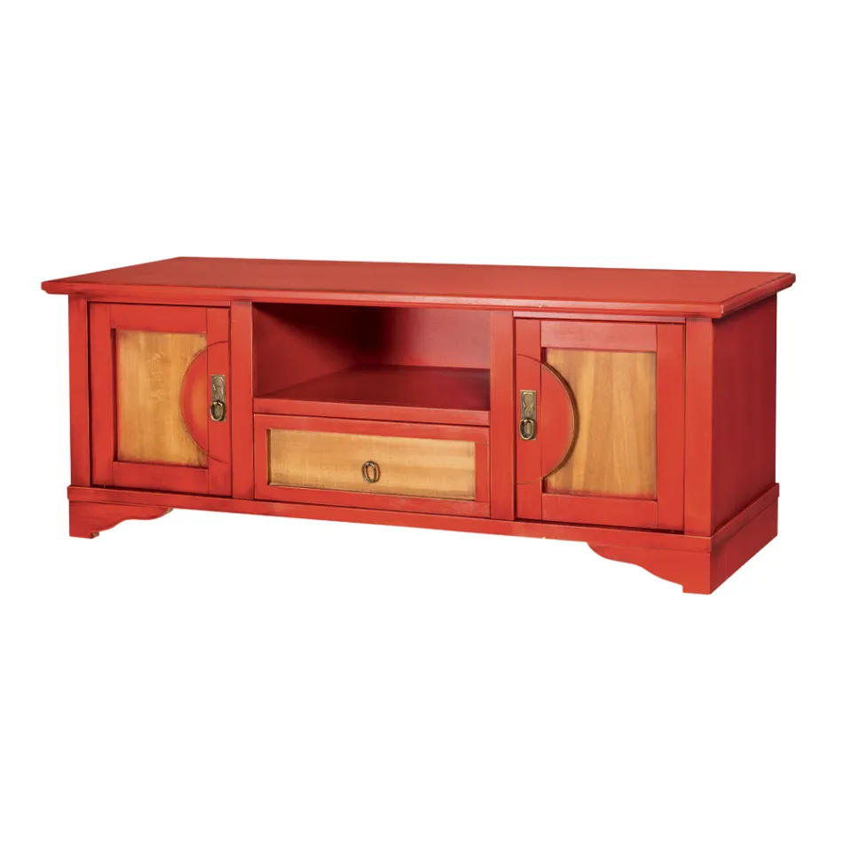 Mobile Porta Tv in Legno Impiallacciato di Diverse Finiture Made in Italy - Purusha Viadurini