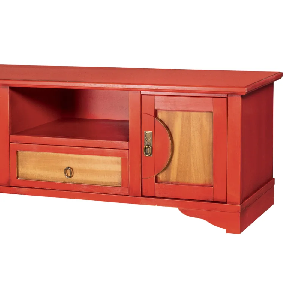 Mobile Porta Tv in Legno Impiallacciato di Diverse Finiture Made in Italy - Purusha Viadurini