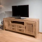 Mobile Porta Tv in Teak Massello con 2 Ante e 4 Cassetti - Kendo Viadurini