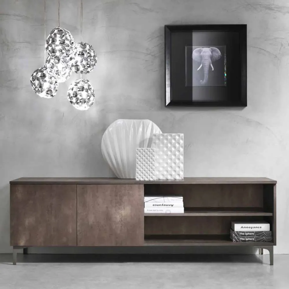 Mobile Porta Tv Moderno a Due Ante in Legno Nobilitato Made in Italy – Clemente Viadurini