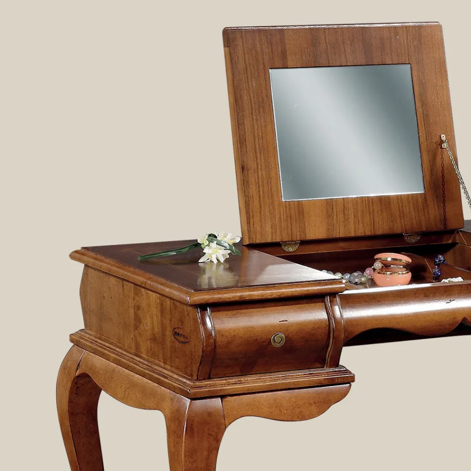 Mobile Toeletta Trucco Classica in Legno Noce Made in Italy - Hastings Viadurini