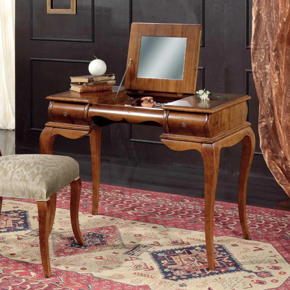 Mobile Toeletta Trucco Classica in Legno Noce Made in Italy - Hastings Viadurini