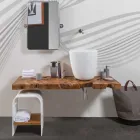 Mobile Top Bagno a Sospensione in Legno Teak Massello - Forest Viadurini