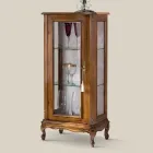 Mobile Vetrina da Soggiorno in Legno Noce Bassano  Made in Italy - Ronald Viadurini