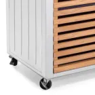 Mobiletto da Giardino Realizzato in Alluminio e Teak del Brasile - Diario Viadurini