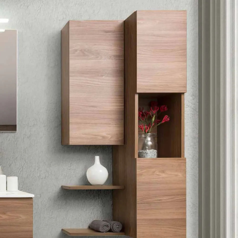 Mobili Bagno Sospesi di Design in Melaminico Olmo Noce – Becky Viadurini