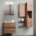 Mobile Bagno 60 cm, Specchio, Lavabo e Colonna – Becky