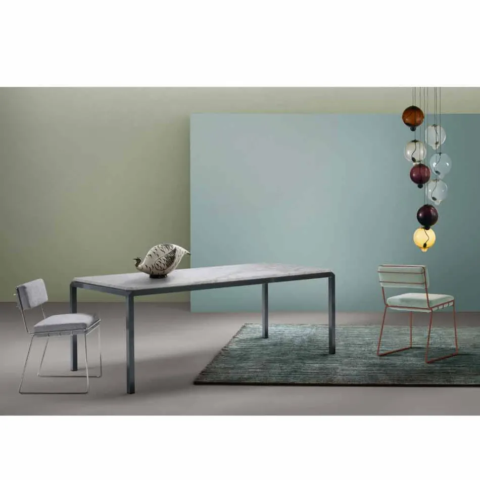 My Home Bebop tavolo di design marmo bianco H74xL210cm made in Italy Viadurini