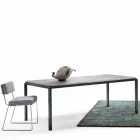 My Home Bebop tavolo di design marmo bianco H74xL210cm made in Italy Viadurini