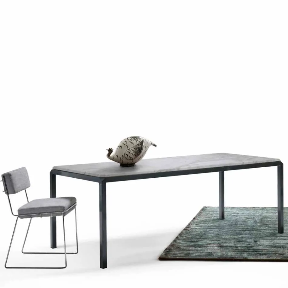 My Home Bebop tavolo di design marmo bianco H74xL210cm made in Italy Viadurini