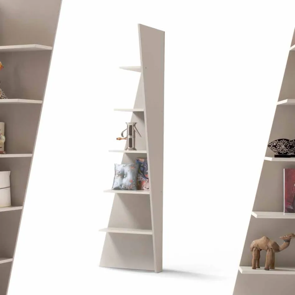 My Home Esquina libreria angolare design MDF laccato H220cm made Italy Viadurini