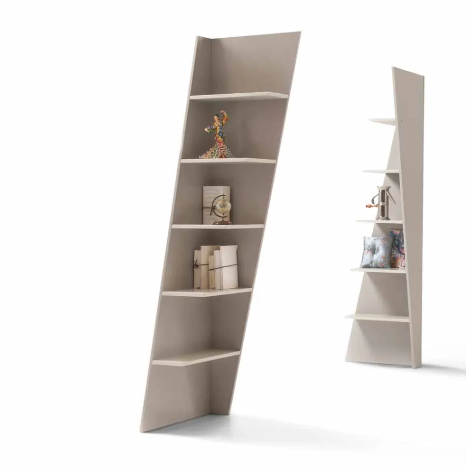 My Home Esquina libreria angolare design MDF laccato H220cm made Italy Viadurini