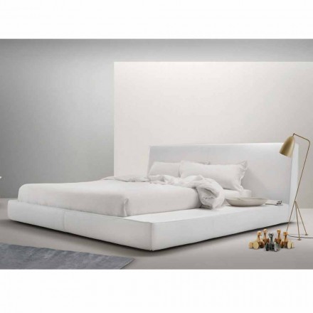 My Home Long Island letto matrimoniale in pelle imbottito made Italy Viadurini