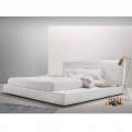 Letto matrimoniale in pelle imbottito Long Island made Italy