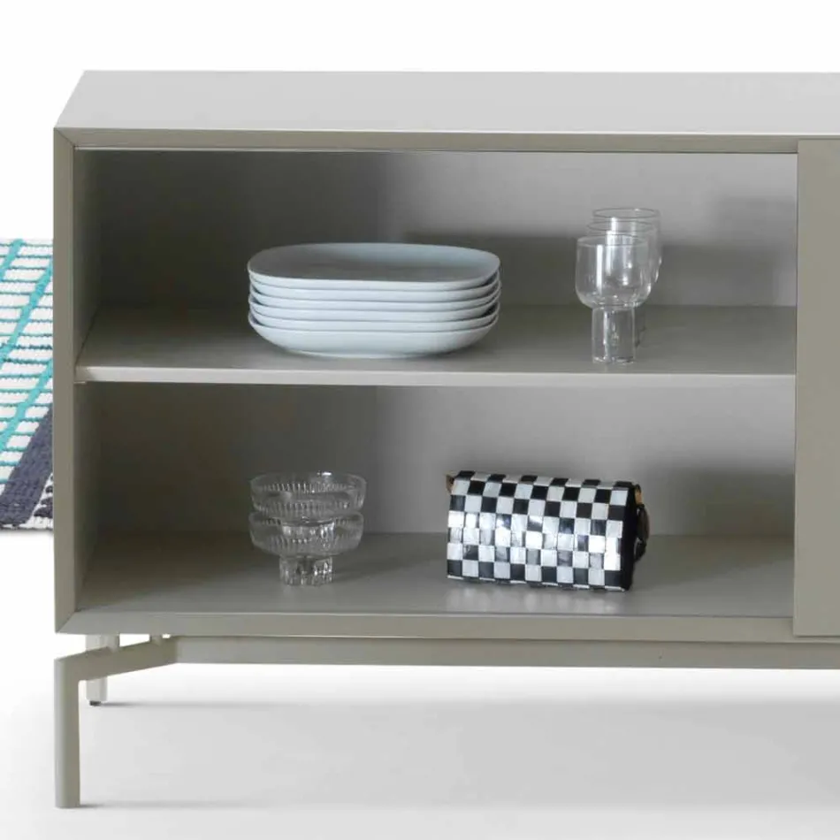 My Home Mirage madia di design in MDF laccato H71xL210cm made in Italy Viadurini