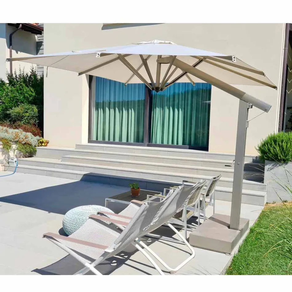 Ombrellone Braccio Giardino in Alluminio Bianco o Antracite 300x400 cm - Lapillo Viadurini