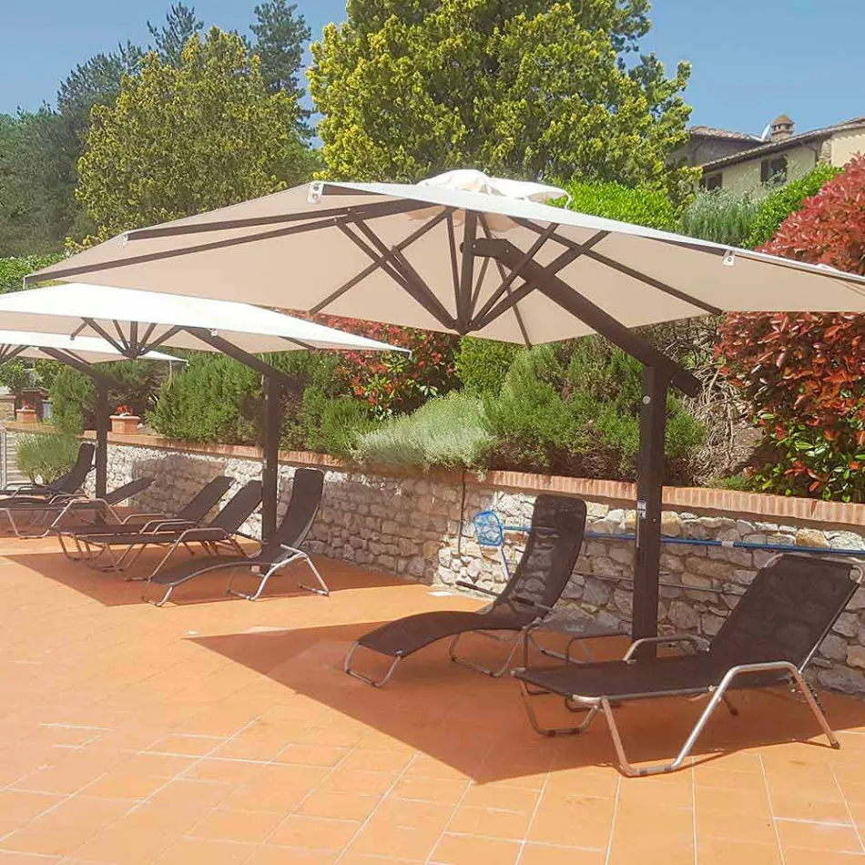 Ombrellone Braccio Giardino in Alluminio Bianco o Antracite 300x400 cm - Lapillo Viadurini