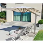 Ombrellone in Alluminio a Braccio Bianco o Antracite 350x350 cm - Lapillo Viadurini