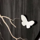 Orologio a Muro Design Tondo in Legno Inciso a Laser e Farfalle 3D - Farfo Viadurini