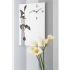 Orologio a Muro Moderno Rettangolare in Legno Bianco Decorato di Design - Croco Viadurini
