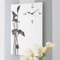 Orologio a Muro Moderno Rettangolare in Legno Bianco Decorato di Design - Croco