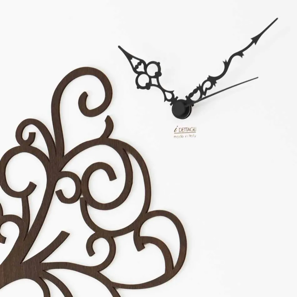 Orologio a Parete Design in Legno Quadrato Bianco con Albero - Alberoeden Viadurini